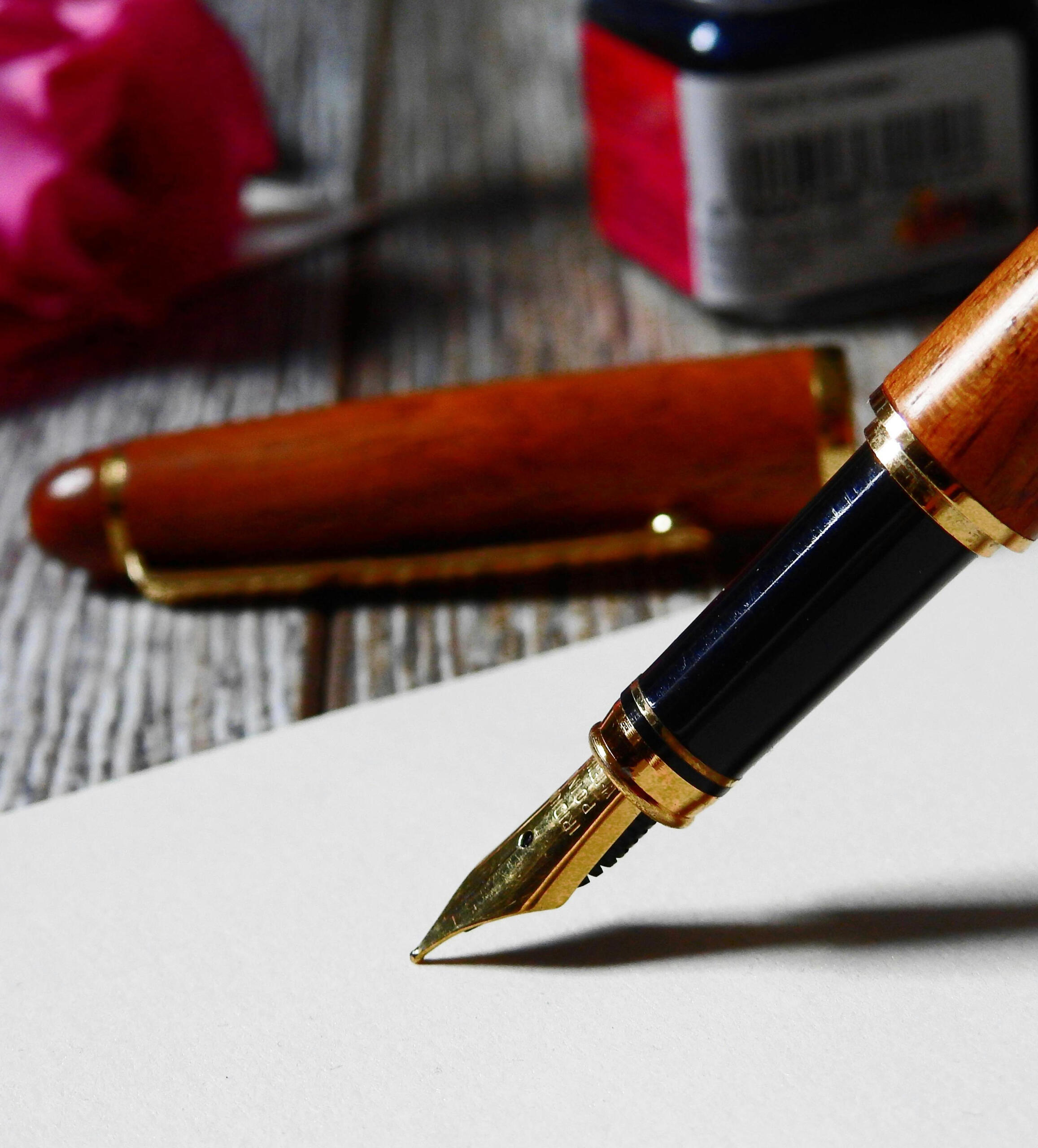 Fountain pen on paper, ghostwriter